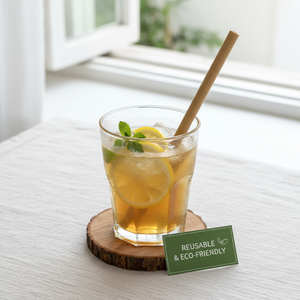 หลอดดูดน้ำไม้ไผ่แบบยั่งยืน ใช้ซ้ำได้ เป็นธรรมชาติ พร้อมโลโก้สั่งทำ สำหรับร้านกาแฟ ร้านอาหาร ใช้ในบ้าน ขายส่ง - Product Image 6