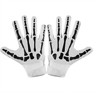 Gants de football américain super adhérents populaires 2026, couleur personnalisable sur la paume, gants de football américain personnalisés avec motifs d'os - Product Image 1