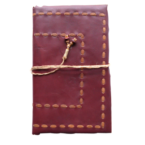 Carnets en cuir véritable faits main, couleur marron, avec surpiqûres décoratives, pour usage professionnel, vente en gros, promotionnels, idéaux comme cadeaux. - Product Image 2