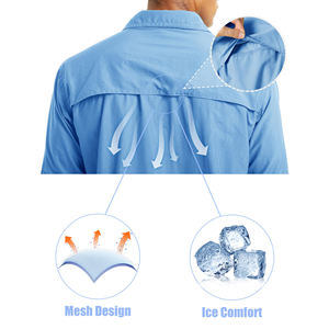 Camisa de senderismo para hombre de alta calidad con logotipo personalizado bordado, ligera y de alto rendimiento, para senderismo, pesca y caza. - Product Image 3