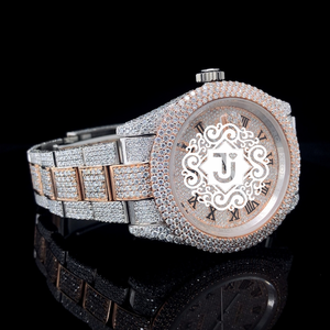 Reloj de Acero Inoxidable con Movimiento Mecánico y Diamantes de Moissanita Blancos Helados de la Mejor Calidad y Más Demandados para un Estilo de Vida Urbano - Product Image 3