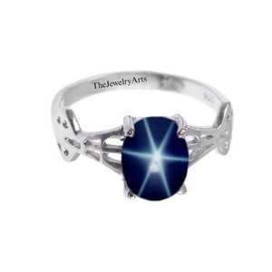 Natural Blue Star Sapphire <b>Ring</b>, 925 Sterling Silver <b>Engagement</b> <b>Ring</b>, Vintage Gemstone <b>Ring</b>, <b>Unique</b> 6 Ray Star <b>Ring</b> Promise Gift - Product Image 1