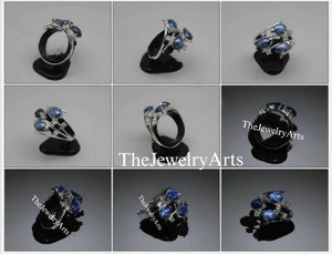 Anillo de compromiso Star Sapphire de plata de ley 925, anillo de estrella azul multicolor, anillo de estrella Cornflower Lindy, regalos para ella, joyería hecha a mano - Product Image 6