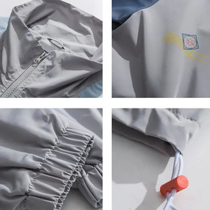 เสื้อแจ็คเก็ตผู้ชายสีขาวแบบ Racer ผ้าฝ้าย 100% ซิปด้านหน้า แห้งเร็ว ระบายอากาศได้ดี สวมใส่สบายในฤดูหนาว กันลม คอตั้ง - Product Image 6