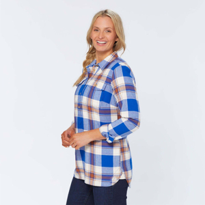 Chemises en flanelle pour femmes, chemise en flanelle unie classique pour femmes, douce et confortable, boutonnée sur le devant, vêtements décontractés d'automne, 100% coton - Product Image 2