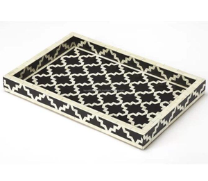 Plateau de service carré vintage en bois noir fait main, qualité commerciale, compatible lave-vaisselle, pour cuisine et table basse, idéal pour servir des boissons - Product Image 1