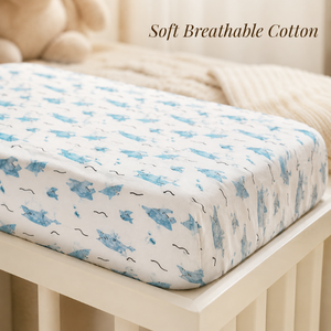 100% Organic Cotton Baby Crib Sheet | Fitted Knitted Plant Soft Breathable Custom <b>Bedding</b> OEM Wholesale India Supply Babies - Product Image 5