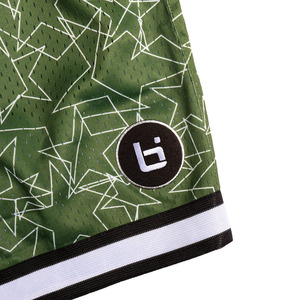 Custom Men's Basketball Shorts Split Panel Camo Floral Star Print Mesh <b>Athletic</b> Shorts Contrast - Product Image 3