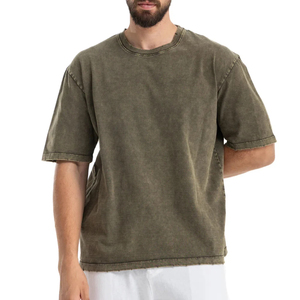 Nouveau style 2026 – T-shirt homme délavé à l'acide avec logo personnalisé – Produit très demandé – T-shirts homme délavés à l'acide - Product Image 1