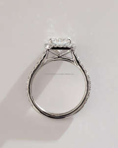 IGI/GIA Lab Grown Vintage 14K oro blanco boda/compromiso Unisex anillo corte diamante aniversario fiesta regalo con pera corte diamante - Product Image 3