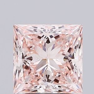 Diamant de laboratoire CVD rose intense fantaisie de 3,60 ct, coupe excellente VS1, taille princesse, certifié IGI - Product Image 1