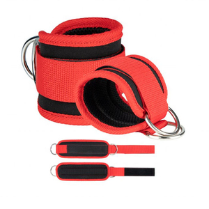 Custom Logo <b>Ankle</b> Straps Double D Ring for Maximum Stability Cable Machine Attachment Wholesale Glute Training Gear - Product Image 2