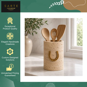 Support de Cuillères en Laiton de Luxe, Organisateur d'Ustensiles de Cuisine en Marbre Élégant pour Accessoire Décoratif Domestique – Vente en Gros - Product Image 5