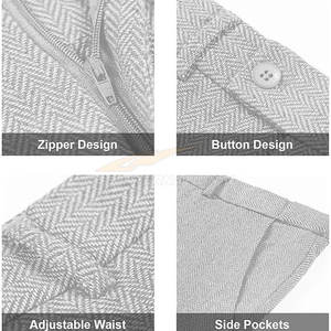 Conjunto de Traje Borgoña Transpirable para Hombre con Camisa Blanca y Corbata Negra para Uniforme de Oficina Corporativa para Adultos - Product Image 6