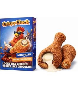 Chocolate con leche con forma de pollo frito crujiente y sabor a fresa, venta al por mayor, regalo, postre, snack, novedad, sabor chocolate y fresa - Product Image 1