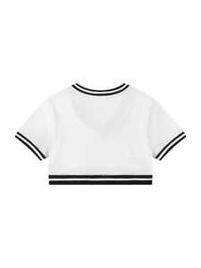 เสื้อยืดผู้หญิงสีน้ำตาล แขนสั้น คอกลม ผ้าถักเนื้อแน่น ทรงหลวม สวมใส่สบาย แห้งเร็ว ใส่ได้ทุกฤดู - Product Image 5
