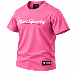 <b>Pink</b> Plus Size <b>Men's</b> T <b>Shirt</b> O Neck Short Sleeve Knitted Printed Casual Sports Tee with Pattern Front Custom Logo - Product Image 4