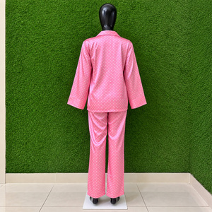 Conjunto de 2 piezas para mujer, talla grande, rosa liso, térmico, de lana peinada, estilo lindo, para primavera, corte holgado, manga tres cuartos, largo completo, con cuello vuelto - Product Image 5