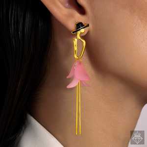 PRAOアンチターニッシュピンク歌姫danglersファッションダングルイヤリング - Product Image 2