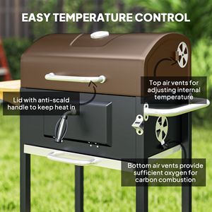 Portable Outdoor Charcoal <b>BBQ</b> <b>Grill</b> Side Table Bottom Storage Shelf for Camping Backyard Picnic Barbecue Cooker-New Condition - Product Image 5
