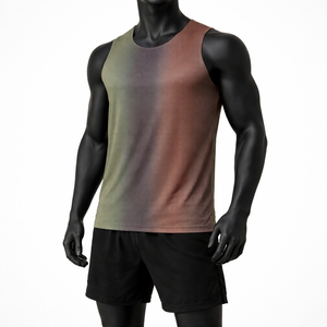 Conjunto de Camiseta Deportiva para Hombre, Transpirable, de Secado Rápido, Uniforme Deportivo para Gimnasio, Sin Mangas, Conjunto de Pantalones Cortos para Correr, Personalizado OEM - Product Image 4