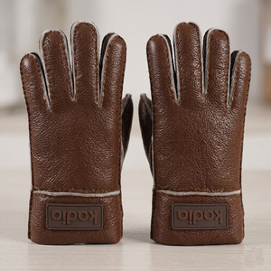Guantes de Piel de Oveja con Textura Granulada Marrón Premium Kadia, Logotipo Personalizado, Guantes Cálidos de Invierno para Hombre |   Guantes Ecológicos Transpirables con Pantalla Táctil - Product Image 2