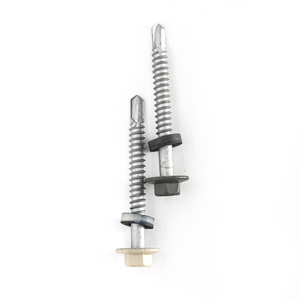 Hex Head Self Drilling <b>Screw</b> with Bonded EPDM Washer Carbon Steel Coarse Thread <b>Galvanized</b> Zinc Plated Class 4.8/6.8 Inch - Product Image 5