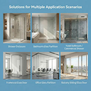 Guarnizione inferiore per <span class=keywords><strong>porta</strong></span> doccia in vetro senza telaio CRL Modern <span class=keywords><strong>Design</strong></span> da 3/8 di pollice, in plastica resistente, monopezzo, con raschietto trasparente - Product Image 6