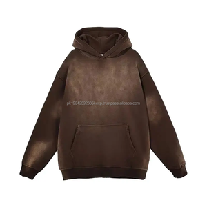 Sudadera con Capucha Extra Grande de Forro Polar Grueso de 450 g/m² con Logotipo Personalizado, Sin Cordones, para Hombre, Bordada, con Degradado Lavado - Product Image 5