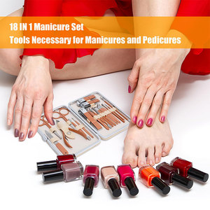 Manicure & <b>Pedicure</b> <b>Set</b> Stainless Steel Nail Grooming Tool Kit with Leather Bag for Fingernail Care - Product Image 5
