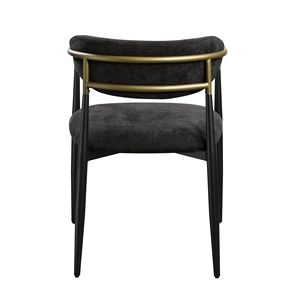 Set di 2 sedie da pranzo Jaramillo in ciniglia nera e finitura elegante - Product Image 4