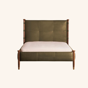 Aurora Contemporary Leather <b>Bed</b> European <b>Modern</b> Style Solid Wood Frame Fabric Available Double Queen King Bedroom Furniture - Product Image 2