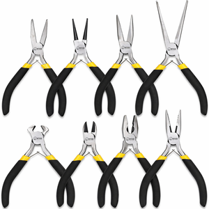8 Pack Stainless Steel Jewelry <b>Pliers</b> <b>Set</b> Includes Needle Nose Round Nose Wire Cutters Bent Flat Long Nose for Jewelry Making - Product Image 1