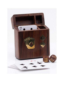 Caja de Madera Hecha a Mano para Cartas de Juego con Compartimento para Dados, Estuche de Almacenamiento para Noches de Juego, Entretenimiento en el Hogar, Decoración para Salas de Juego - Product Image 5
