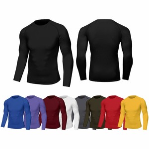 Men Full Sleeve Rash Guard Long Sleeve <b>Compression</b> <b>Shirt</b> Quick Dry Spandex Polyester White <b>Black</b> Gray Maroon Adult Size OEM ODM - Product Image 2