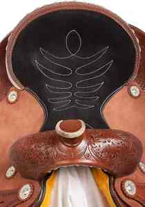 Selle de ranch en cuir véritable robuste, design ergonomique renforcé, pour entraînement intensif et performance équestre - Product Image 3