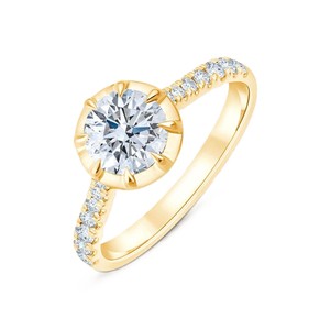 Anillo Micro Redondo Halved Octelle para Producto Más Vendido con 1 Diamante Redondo Cultivado en Laboratorio de 1.00 Quilates DEF VS Oro Sólido de 10K 14K 18K - Product Image 2