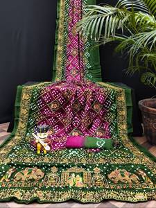 Gaji Silk Trending Style Bandhani <b>Saree</b> <b>For</b> <b>Women</b> - Product Image 1