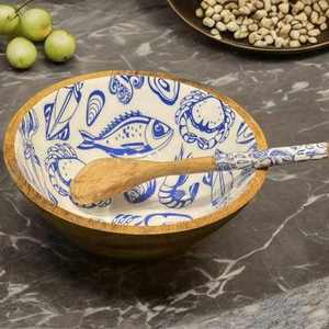 Bol de cuisine en bois d'acacia poli fait main de luxe, personnalisable, compatible lave-vaisselle, vaisselle de cuisine ZF GLOBAL - Product Image 6