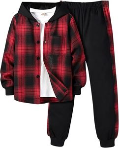 Ensemble de vêtements essentiels pour enfants urbains, style confortable, couleur unie classique, polyvalent, à porter tous les jours - Product Image 1