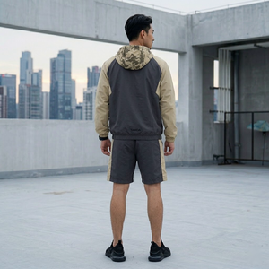 Custom Waterproof <b>Nylon</b> Jacket Shorts Set – Lightweight Windbreaker | Hoodie <b>Joggers</b> Summer Tracksuit Short Set - Product Image 3