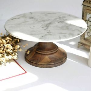 High Quality Handmade Durable Wooden Cake Pedestal Stand with Thick Round Top for Elegant Pastry and Cupcake Presentation - Product Image 3