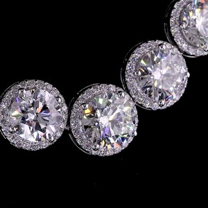 Hiphopstar Lab Grown Diamond Pendant Necklace in White Gold Round Brilliant Cut Trendy Engagement Party Wedding - Product Image 2