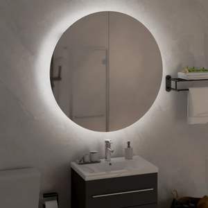 21.3 bianco \ "x21.3 \" x6.9 \ "mobile bagno con specchio rotondo e lavabo LED bagno - Product Image 3