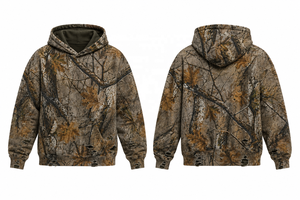 Pull à capuche en polaire tricoté pour homme, motif camouflage numérique, écologique, avec poches, poids lourd 350g, séchage rapide, pour l'extérieur - Product Image 5