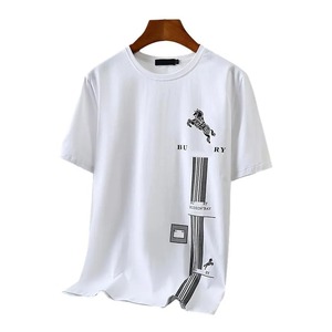 T-shirt pour homme en coton, Camiseta blanche, coupe ample, t-shirt en coton pour homme, col rond, manches courtes - Product Image 5