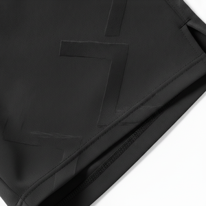 Shorts noirs à taille élastique, couleur unie, style vêtements d'arts martiaux - Product Image 2