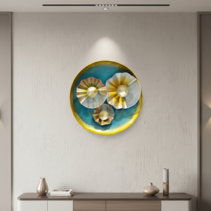 Arte de pared de Metal Sunburst geométrico contemporáneo diseño tradicional moderno para sala de estar y comedor decoración Formato de hierro - Product Image 5