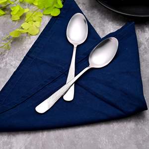 Majestic <b>Set</b> of 2 <b>Silver</b> Stainless Steel Spoons with Long Handle for Serving Dinner <b>Tea</b> More! - Product Image 5