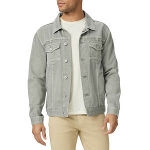 Veste en jean à capuche 100% coton pour homme, décontractée, couleur unie, poches, épaisseur standard, doublure en soie de haute qualité, hiver - Product Image 1